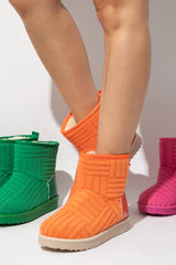 Orange Puff Faux Boots | Shoe Time