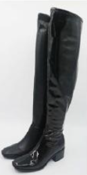 Bamboo Boots Over Knee High Boot black pu