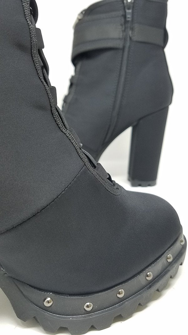 Pazzle Stylish-18 Womens Waterproof Chunky Heel Platform Drawstring Lug Sole Snow Booties