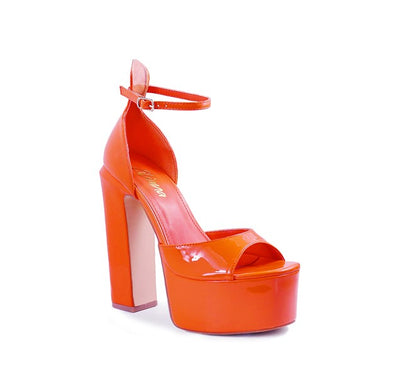 Orange Chunky Heels Brit-1 | Shoe Time