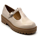 SODA Chunky Mary Jane Womens Shoes Tangia Tan