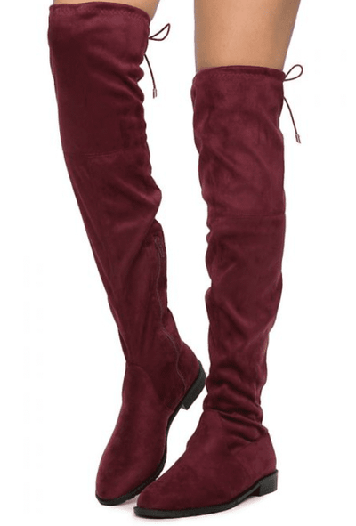 Yoki Anora over the knee Faux Suede Boots