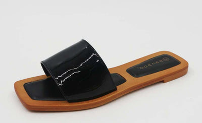 Square Open Toe Slide Sandals Chili-05 Bamboo