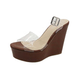 BAMBOO Choice-89 Clear Platform Wedge Sandal