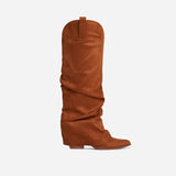 Tan Drape Over Shark Boots