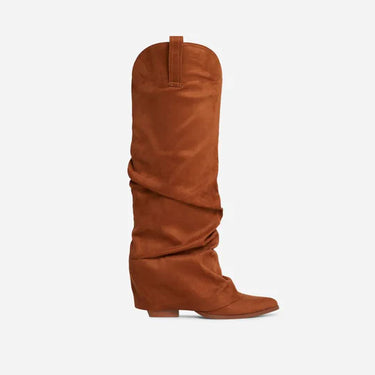 Tan Drape Over Shark Boots