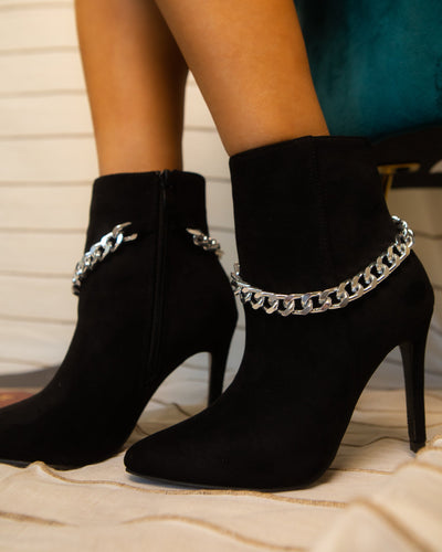 Women Shiny Draped Chain Ankle Booties Cravings By Mata shoes | Shoe Time