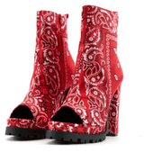 Red BARDI Open Toe Booties