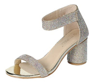 Women's Sandals Rhinestone Chunky Heel Round Toe
