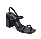 Black Low Block Heel Strappy Sandals Ella-1 | Shoe Time