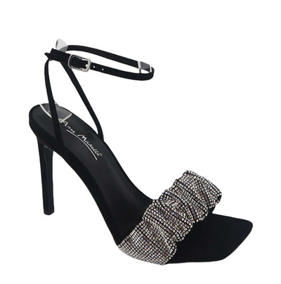 Sandalias de tacón alto con correa en el tobillo con diamantes de imitación para mujer Endless-41 de Anne Michelle 