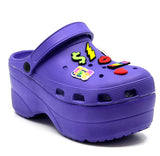 CAPE ROBBIN CLOGS CHUNKY PLATFORM SANDALS - PURPLE | Shoe Time