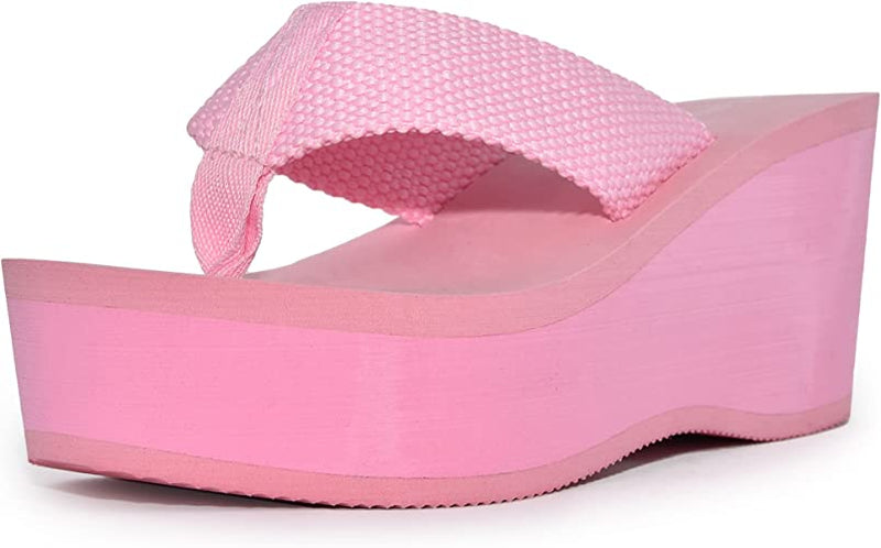 Pink Platform Wedge Sandals Felda-01 | Shoe Time