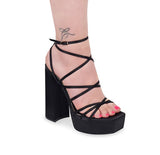 Strappy Chunky Platform Heels Gia-3 | Shoe Time