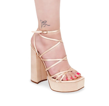 Strappy Chunky Platform Heels Gia-3 | Shoe Time