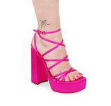 Strappy Chunky Platform Heels Gia-3 | Shoe Time