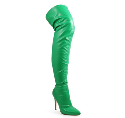 Patent Knee High Boots Gisele-7 by Liliana Green | Shoe Time