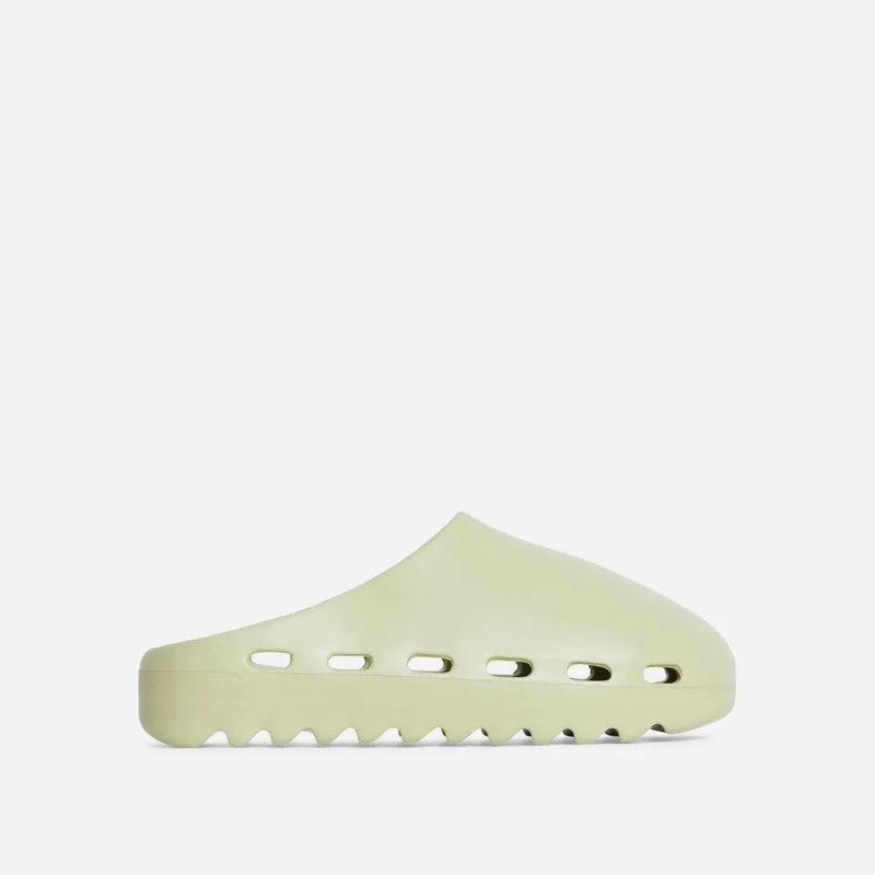 Green Closed Toe Flat Slider Sandals | Shoe Time