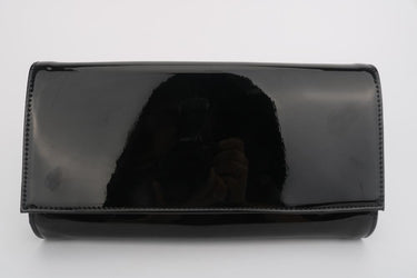 Black patent fold down clutch purse