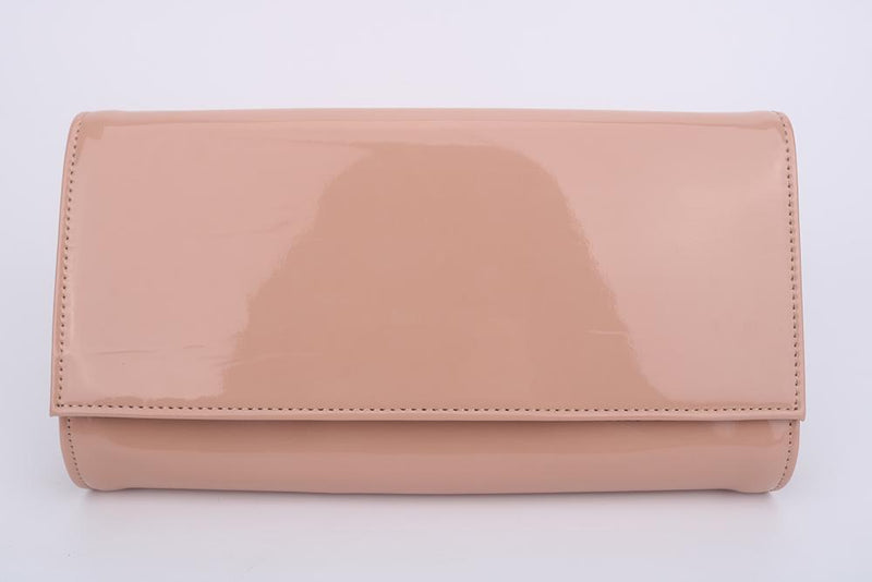 Nude Patent fold down clutch purse