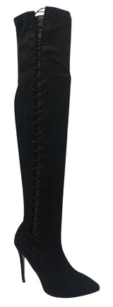 Pointy Toe Stiletto High Heel Over The Knee boots Hibiscus-58 By Anne Michelle