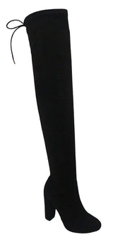 Over The Knee Chunky Heel Boot Black