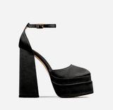 Black Closed Toe Platform Heels Happer | Shoe Time