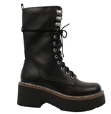 Mid Calf Platform Boot Black Soda Shoes