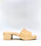 Jelly Chunky Block Heel Sandals - Nude