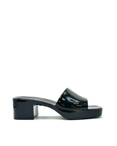 Jelly Chunky Block Heel Sandals - Black