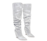 Shiny Rhinestone Pointed Toe Boot Nano-1