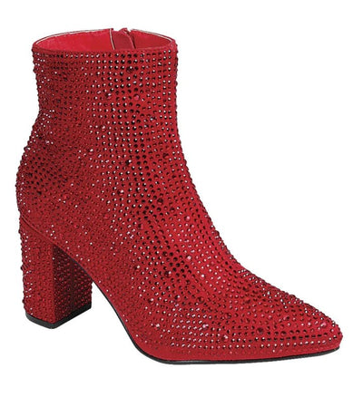 Crystal Booties Forever Iceberg-12 Red