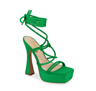 Green Platform Chunky High Heel Sandals Johana-1 By Liliana | Shoe Time