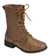 Rhinestone Combat Boots Jalen-99 Forever | Shoe Time