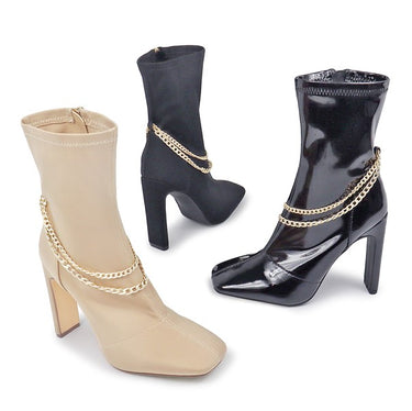 Chain High Heels Bootie Karie-2 By Liliana