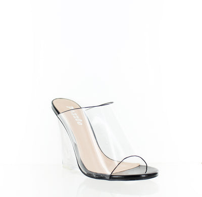 Bella Luna Karia-01 Women's Transparent Lucite Clear Wedge Heel PVC Open Toe | Shoe Time