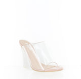 Women's Transparent Lucite Clear Wedge Heel PVC Open Toe | Shoe Time