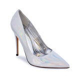 silver Metallic Patent Pumps Kimye-66 | Shoe Time