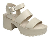 Bone Chunky Heeled Sandals Kira-25 | Shoe Time