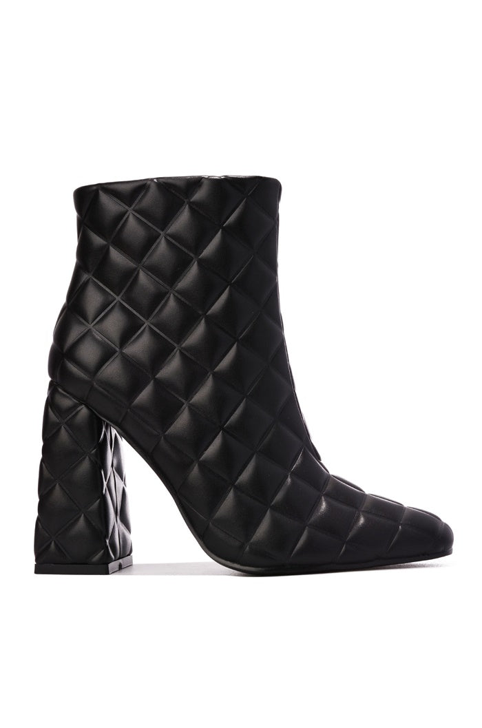 Black Chunky Pointed Toe Booties