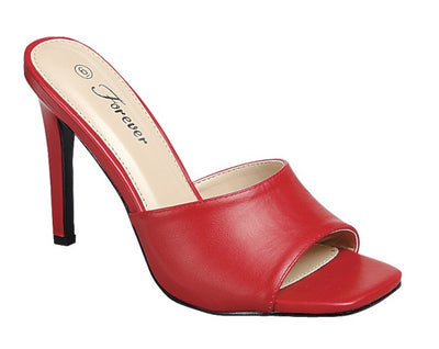 Forever Limited-96 Zapatos de tacón con punta abierta para mujer