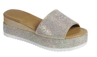 Champagne Rhinestone Platform Sandals Luxury-99 | Shoe Time