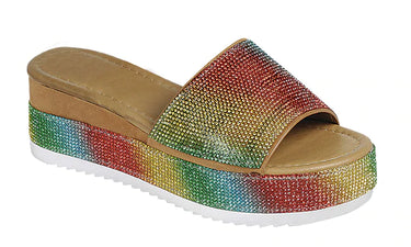 Multi Rhinestone Platform Sandals Luxury-99 | Shoe Time