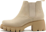 soda lug sole womens chelsea boots Wheat