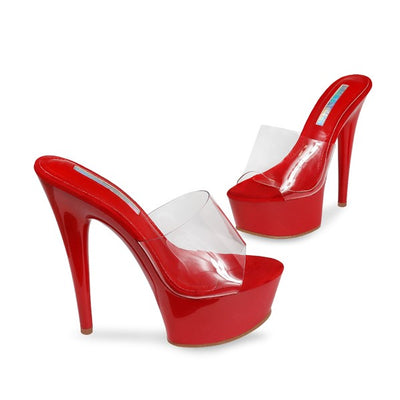 Liliana Mafia-6 Women Clear Stiletto High Heel Platform Sandals
