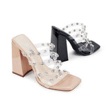 Chunky Block Square Toe Heels Medusa-2 | Shoe Time