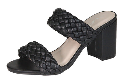 Braided Block Heeled Sandals Mira-6 Lov Mark black