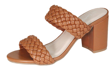 Braided Block Heeled Sandals Mira-6 Lov Mark Tan