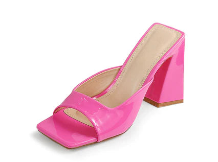 Pink Square Toe Mule Monamia-1 | Shoe Time
