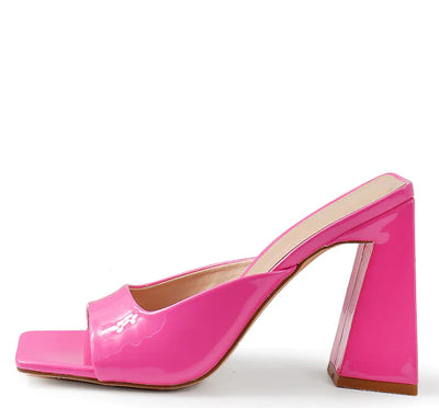 Pink Square Toe Mule Monamia-1 | Shoe Time